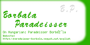 borbala paradeisser business card